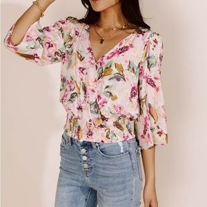 NWT Bohme Tatiana Floral Top Size Small